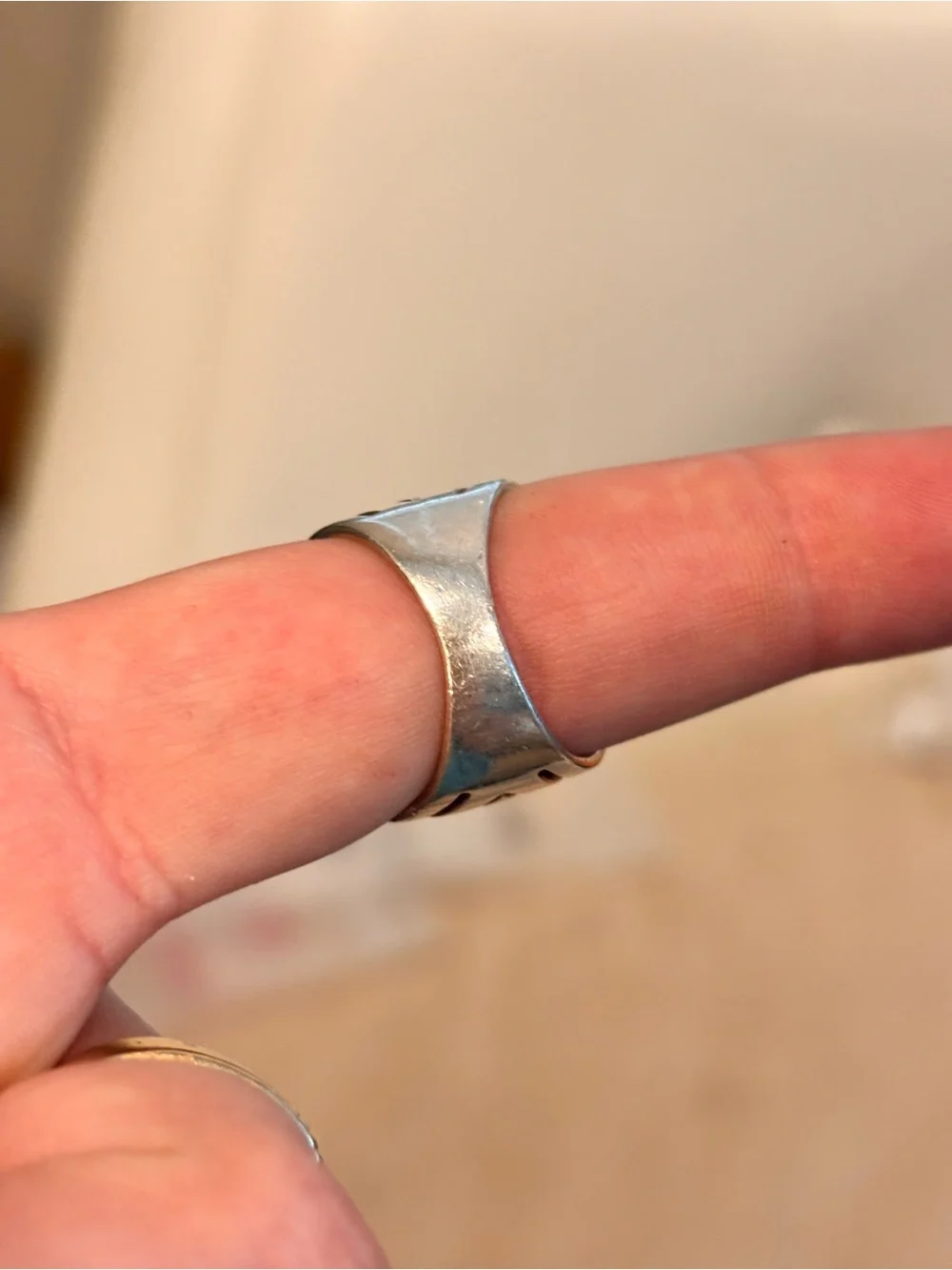 Vintage Designer 925 Sterling Silver  Geometric Statement Ring - Size 6.5-7